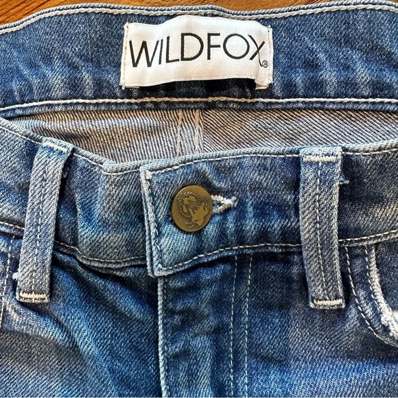 Wildfox Women’s Blue Denim Skinny Leg Jeans Mid Rise Cotton Stretch Mom Style - Picture 2 of 11